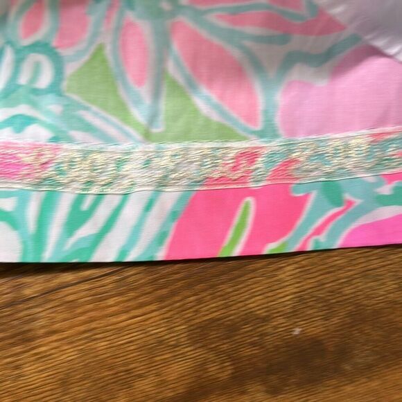 Lilly Pulitzer Dress 2 Rosemarie Flamingo Pink Lace Waistband Flare Skirt - Picture 7 of 10